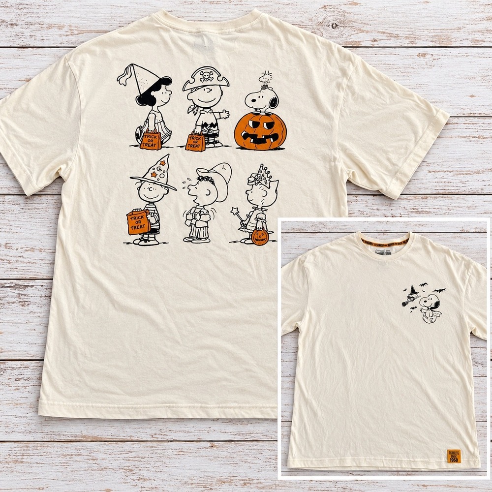 Peanuts Snoopy Halloween Graphic Tee Men's XXL Trick or Treat Hybrid Apparel
